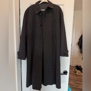 Dior Men's Long Trench Coat in Dark Charcoal